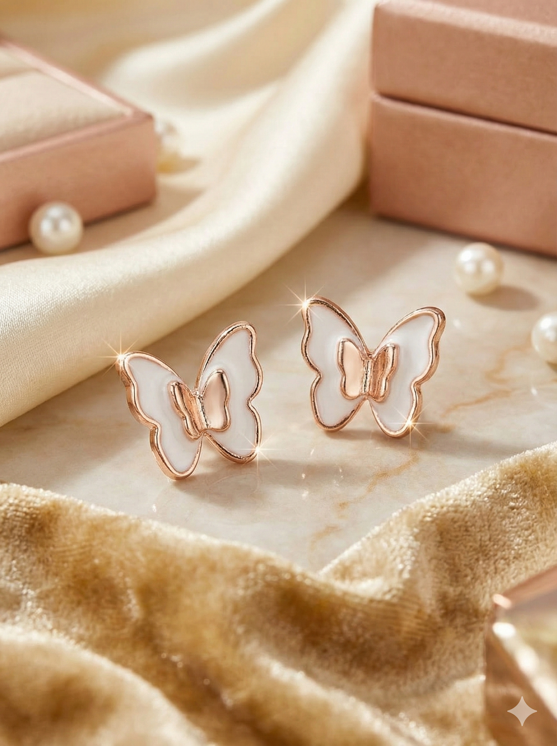 KOREAN Petite Butterfly Outline Stud Earrings