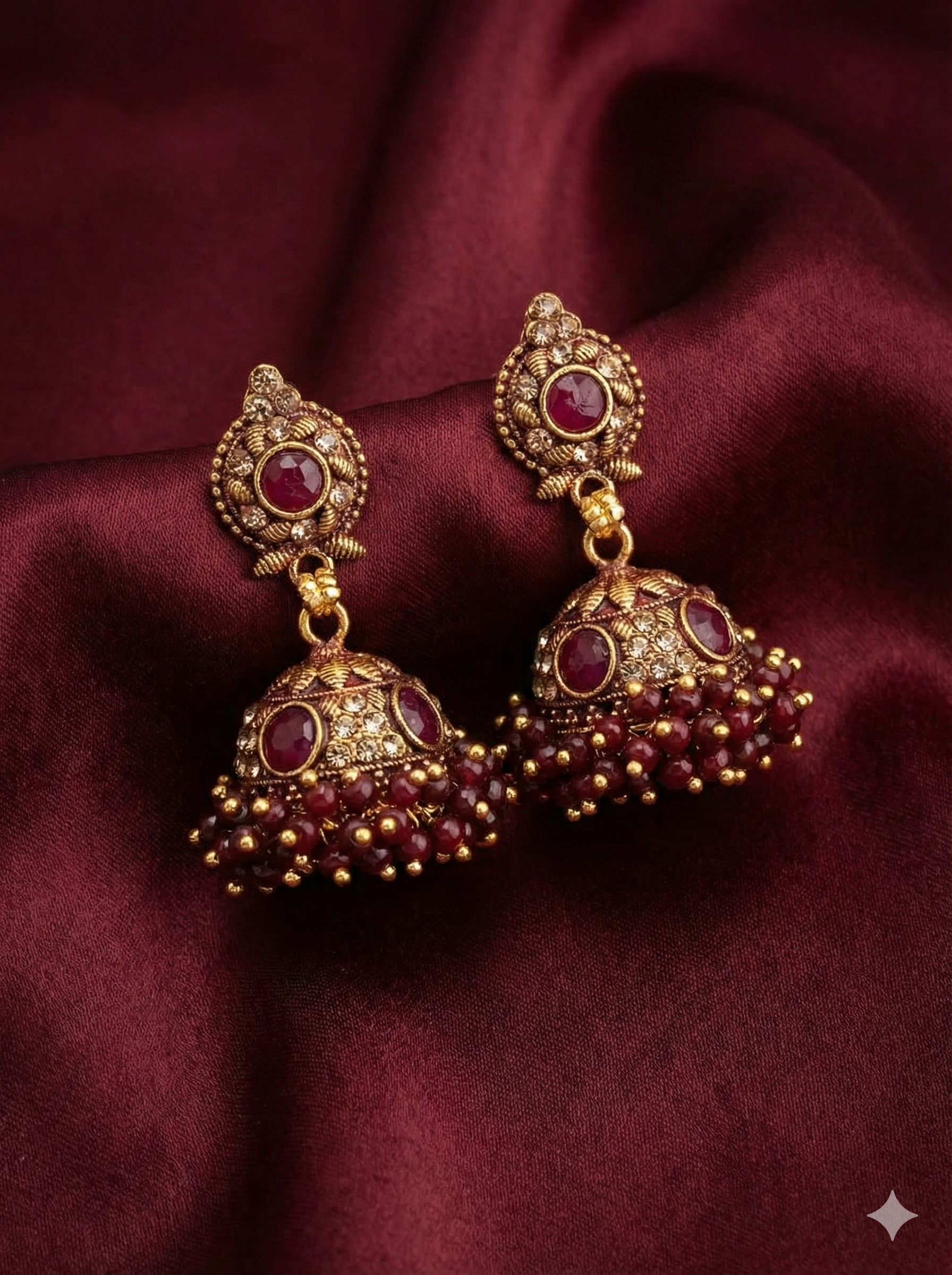 Beaded Antique Jhumka Earrings