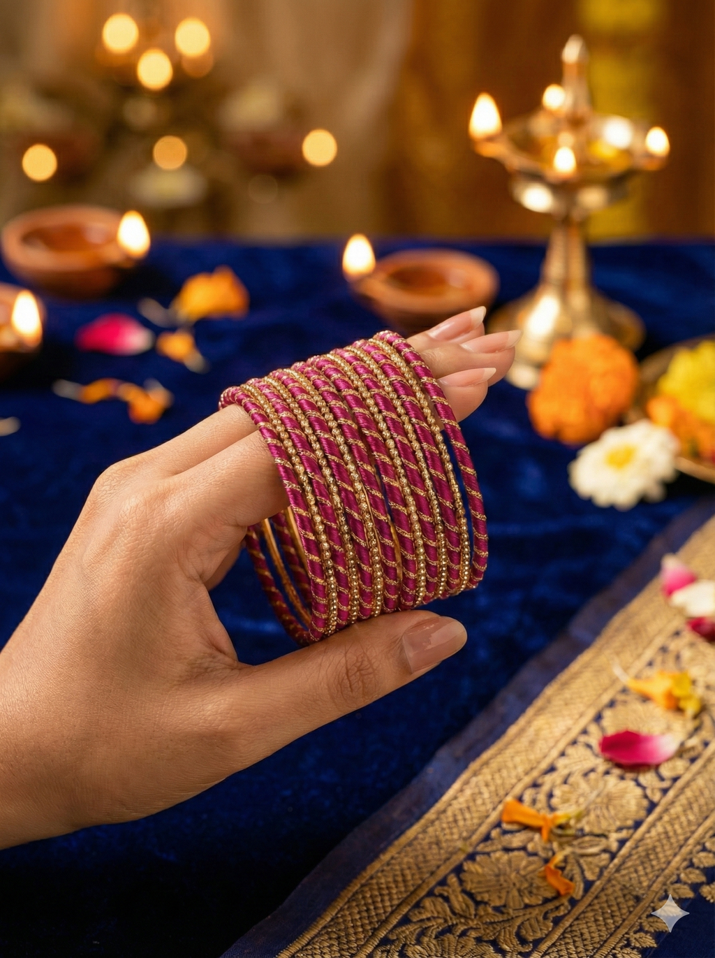 Twist Shine Silk Thread Bangles – Set of 12 | 11 Colour Variants