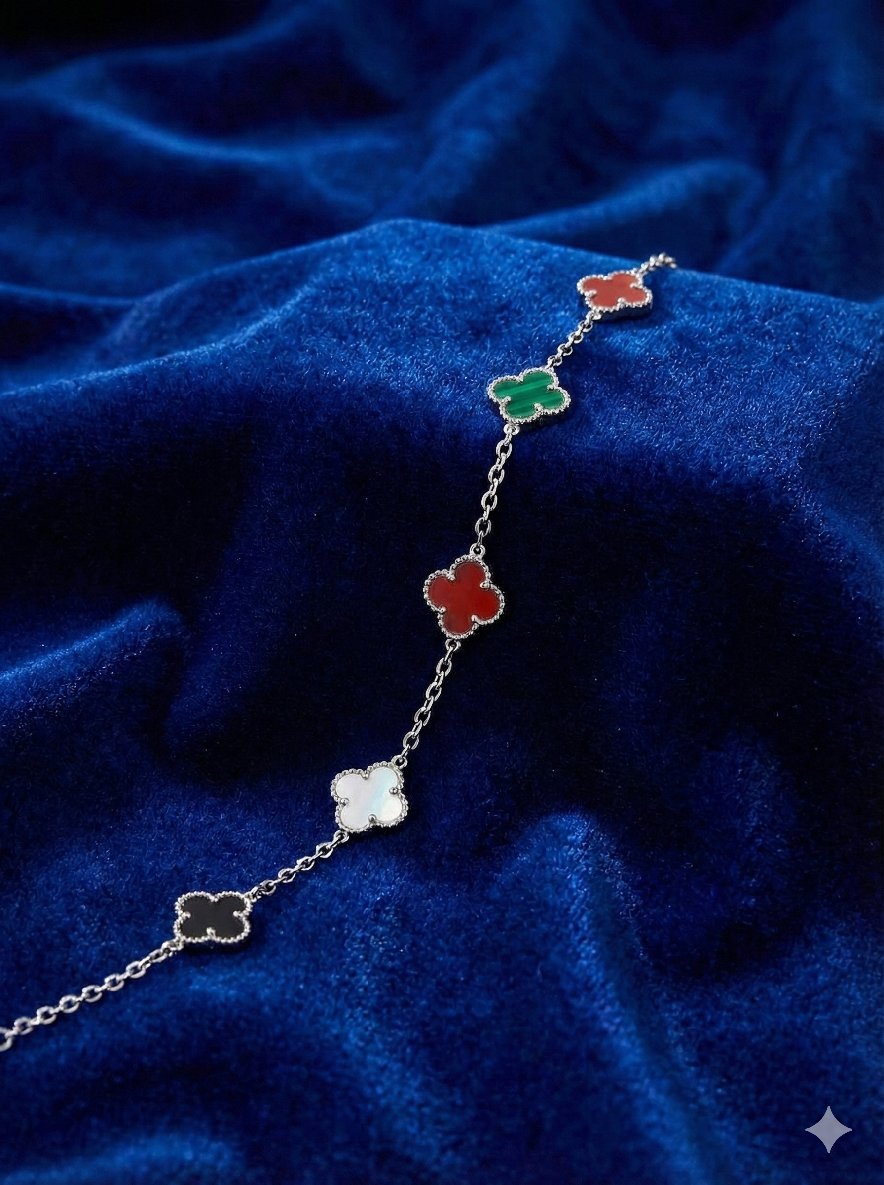 Multi-Color Clover Stainless Steel Bracelet