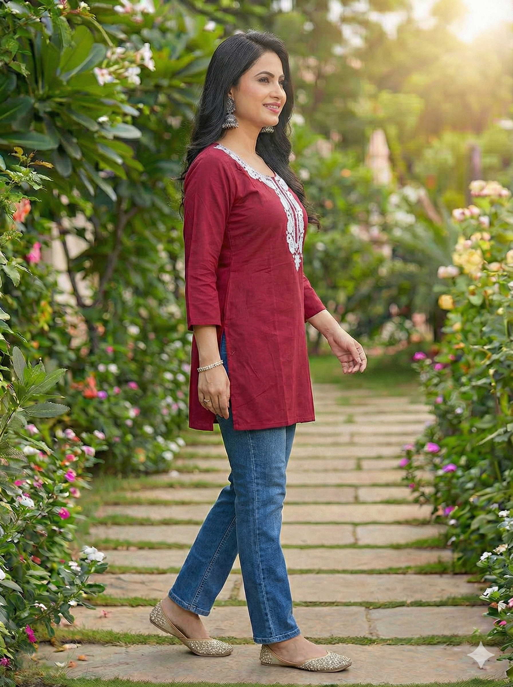 Elegant Embroidered Short Top