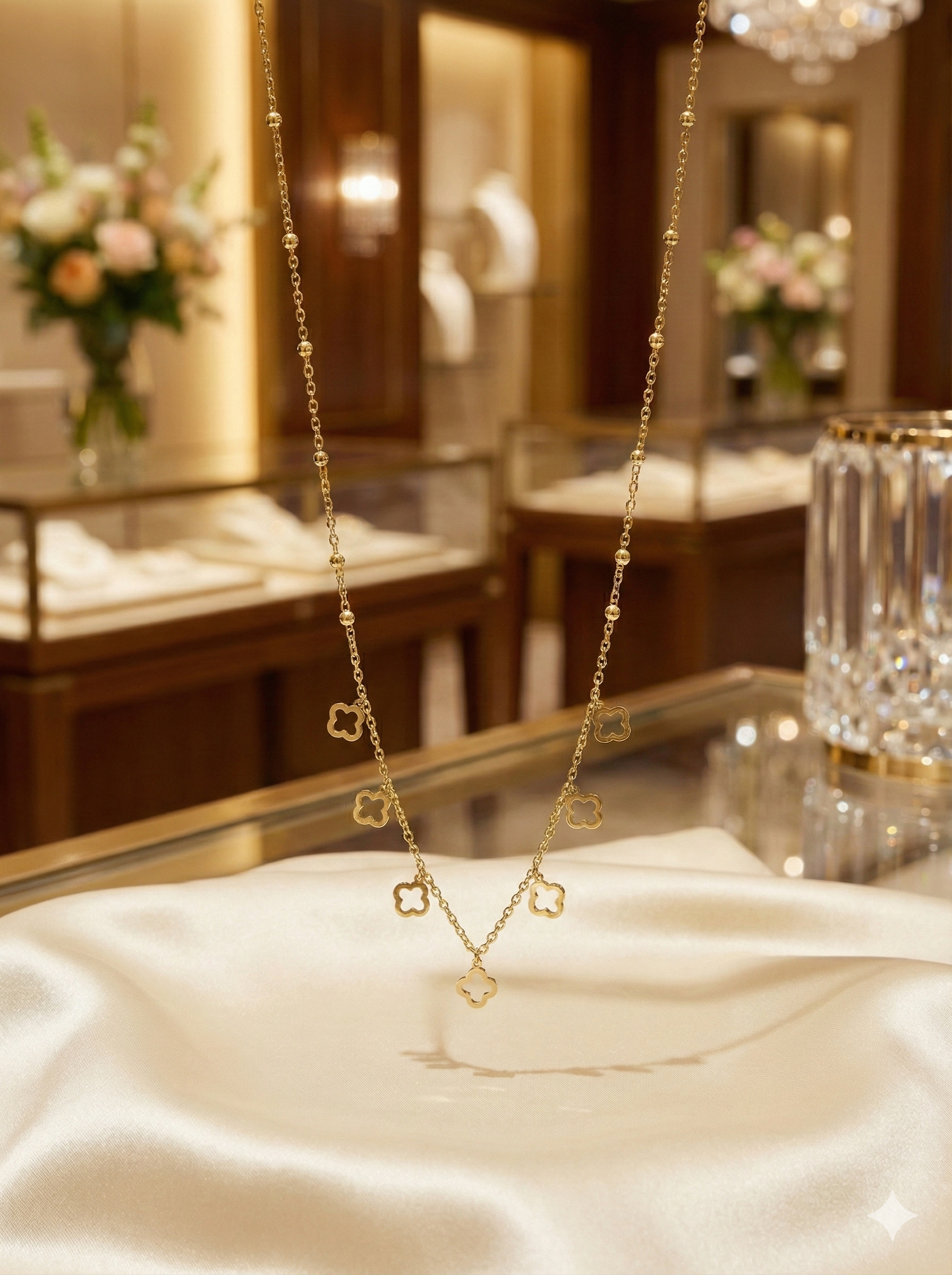 Daily Use Minimal Clover Drop Necklace