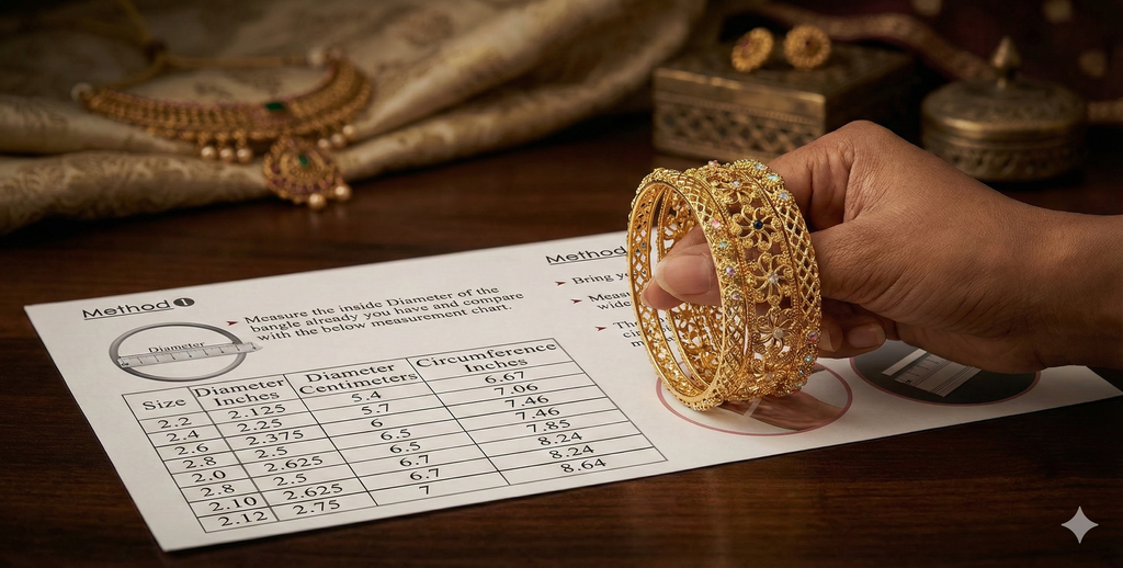 Royal Floral Gold Plated Bangle - Set of 3