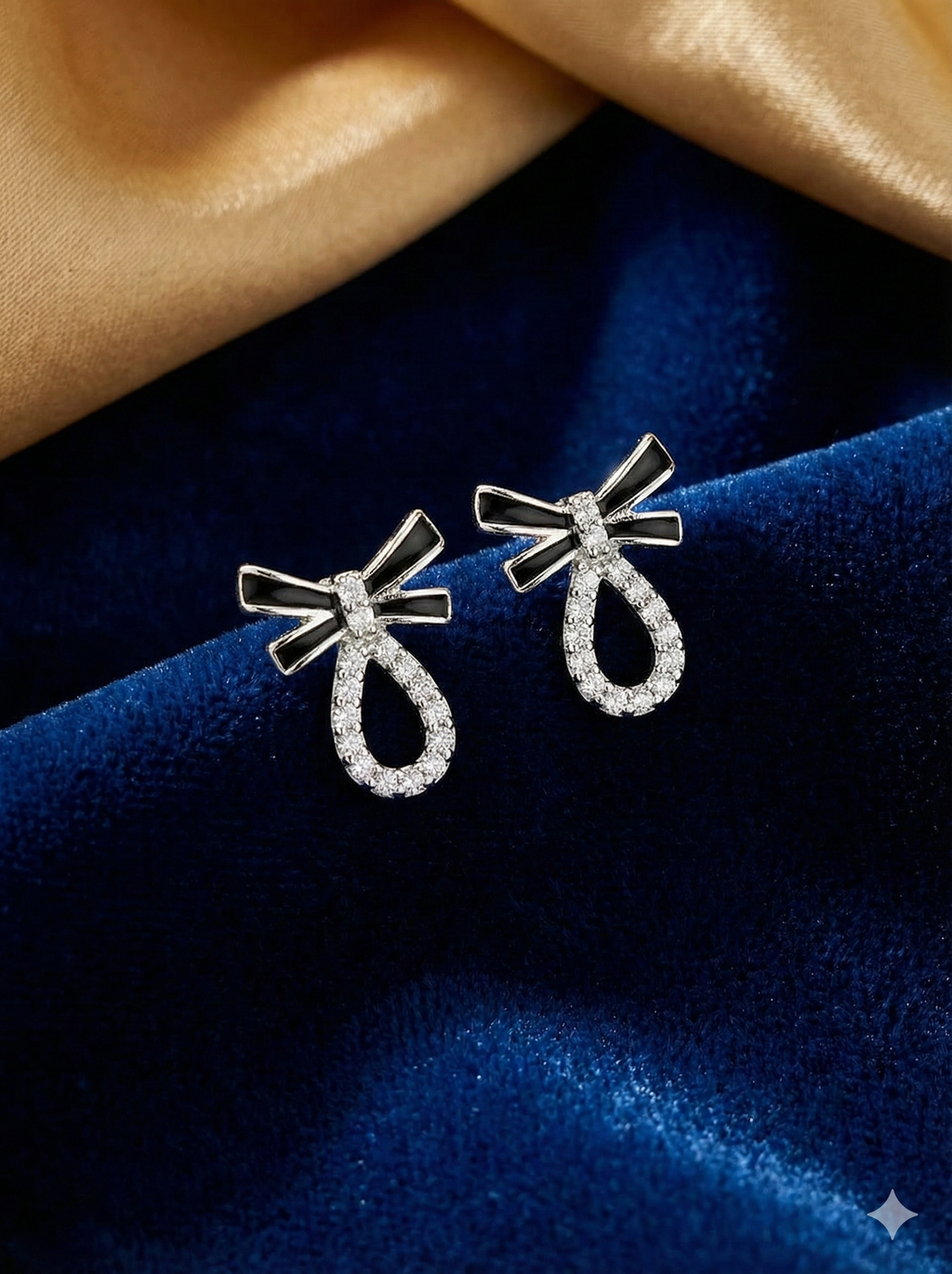 Bow Knot CZ Stud Earrings