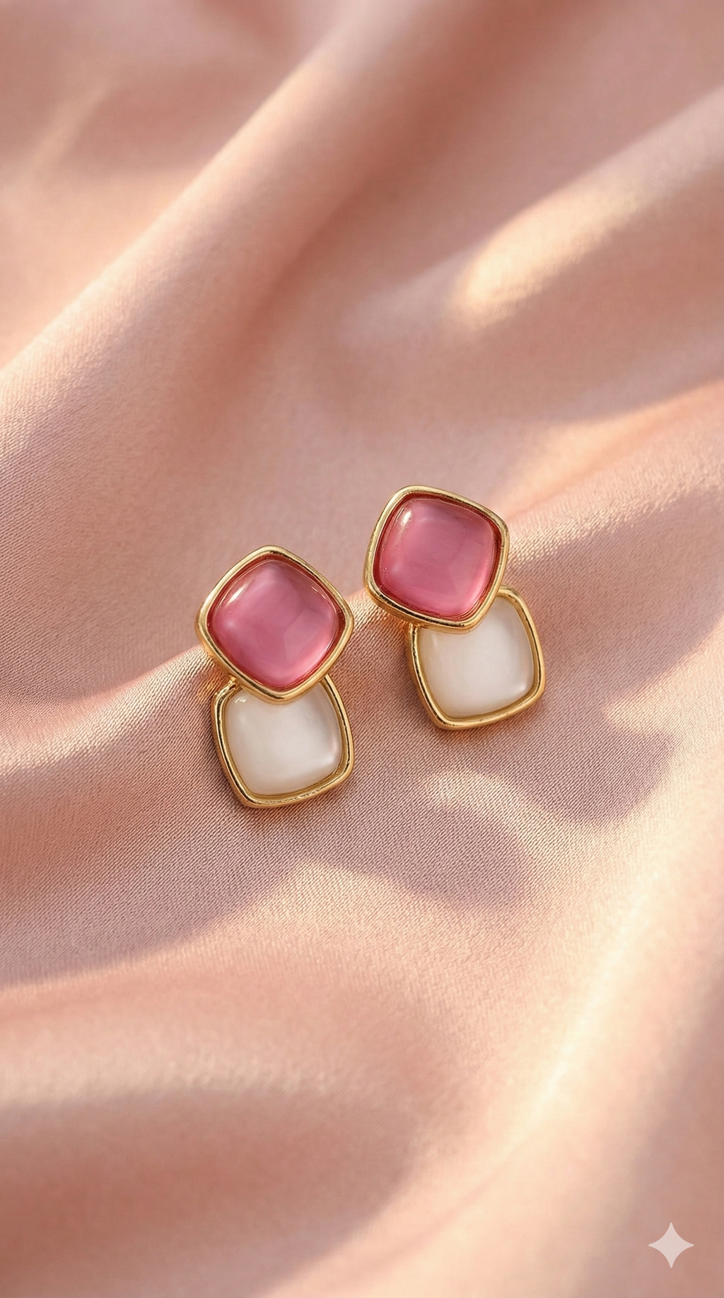 Korean Dual-Tone Chic Stud Earrings – Minimal & Stylish