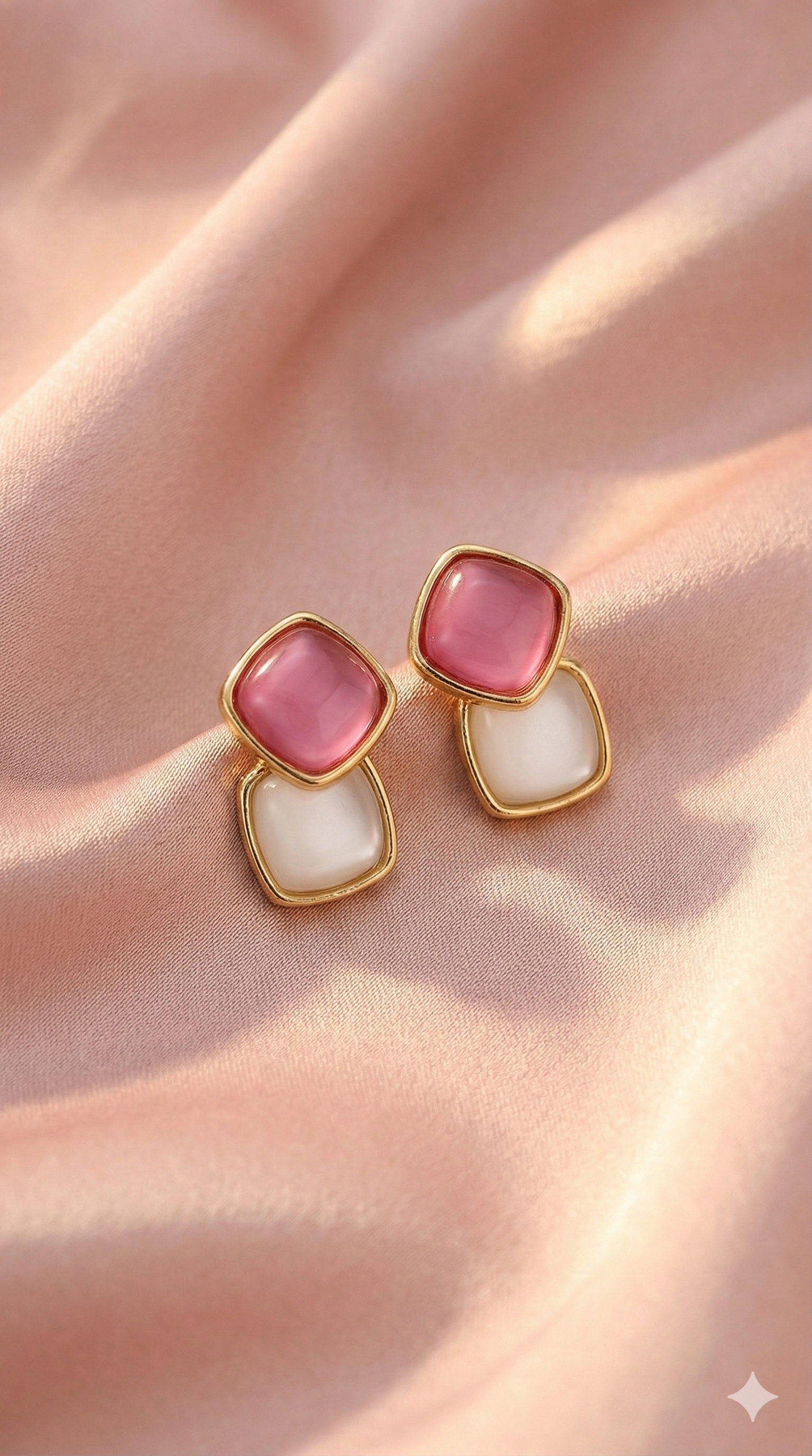 Korean Dual-Tone Chic Stud Earrings – Minimal & Stylish