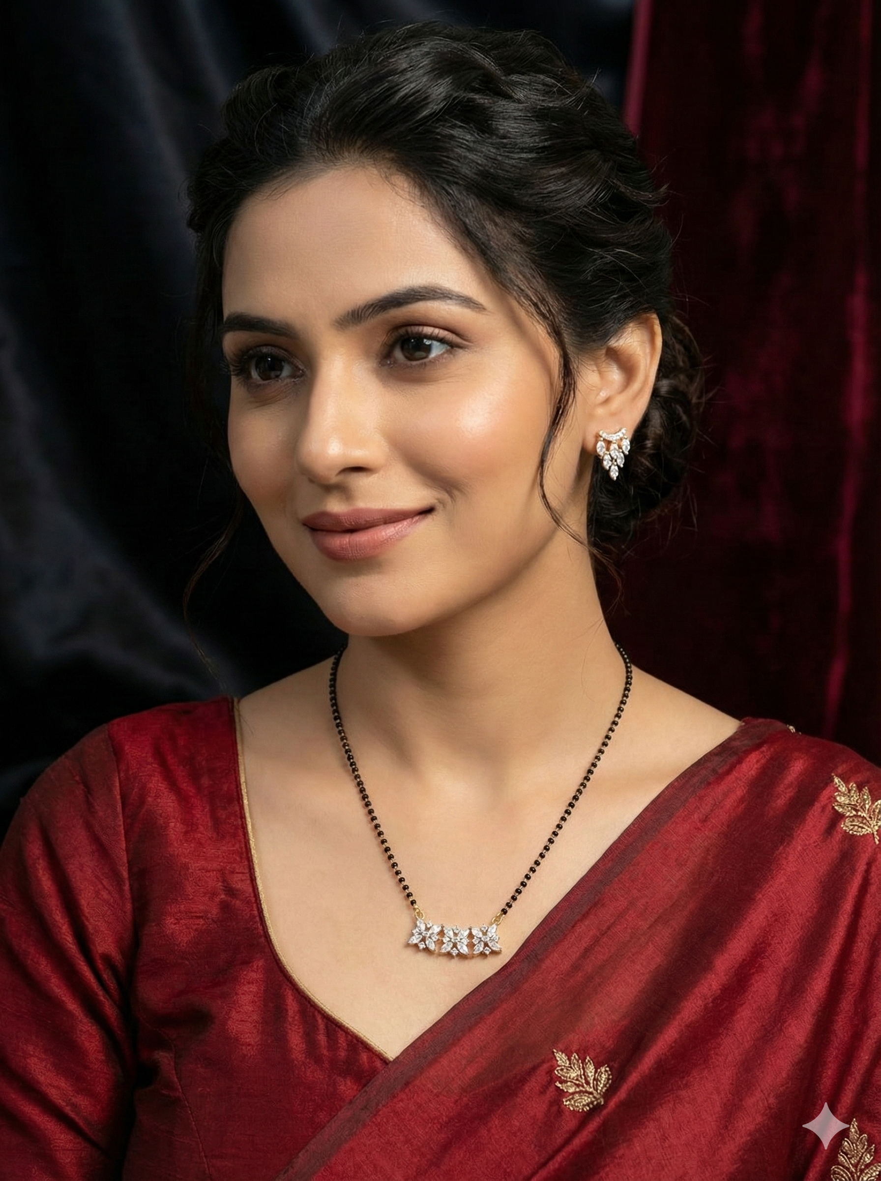 Floral Sparkle CZ Mangal Sutra Set