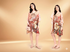Coral Paradise Printed Short Kaftan