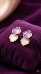 Korean Dual-Tone Chic Stud Earrings – Minimal & Stylish