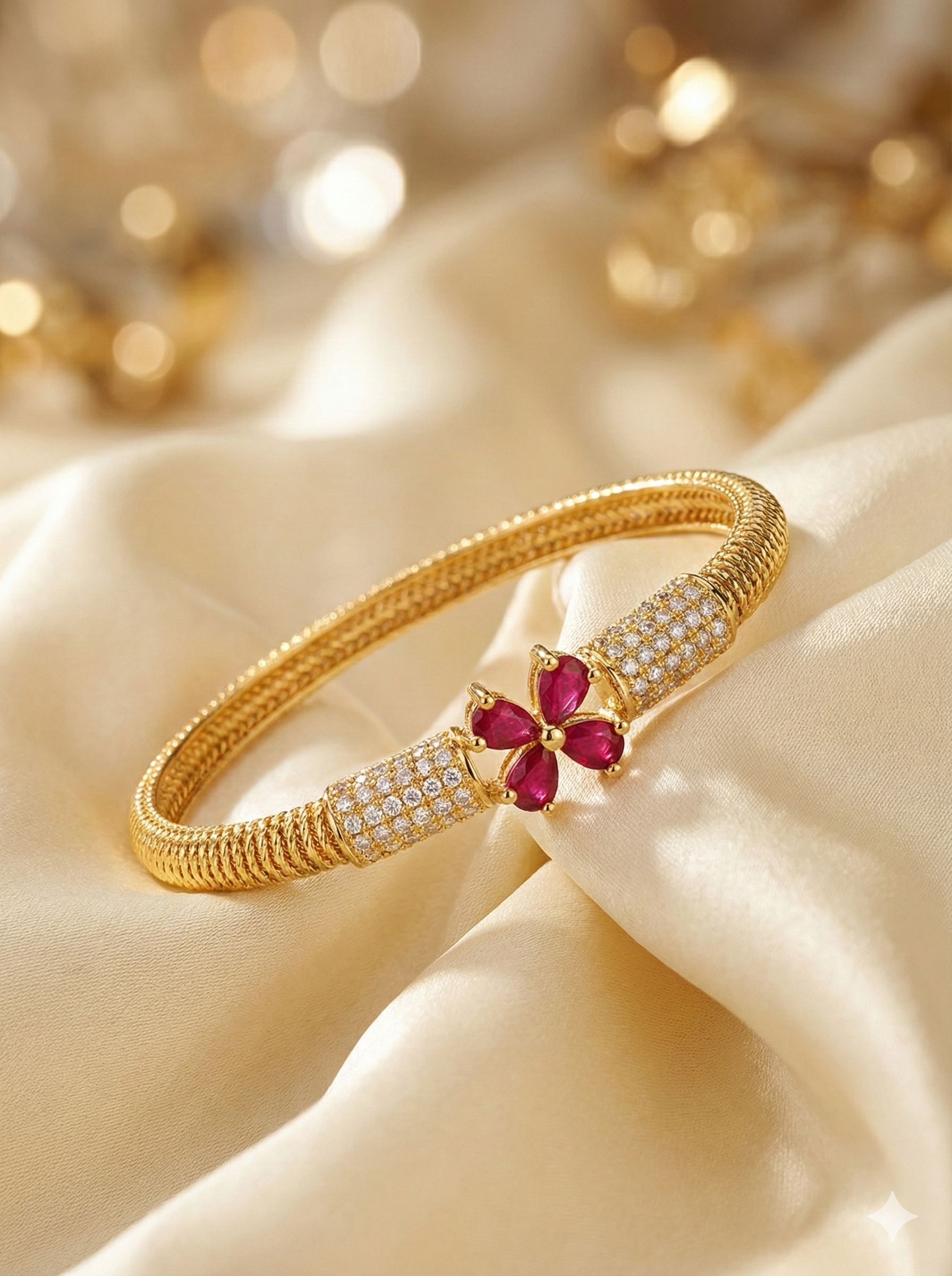 Ruby Blossom Bangle
