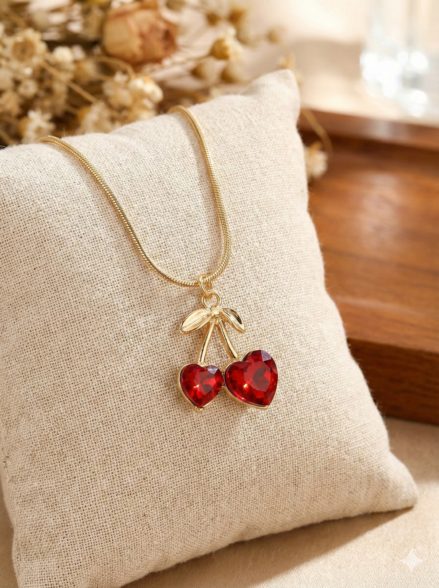 Cherry Heart Pendant Necklace