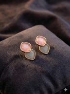 Korean Dual-Tone Chic Stud Earrings – Minimal & Stylish