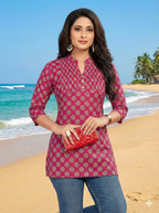 Rayon Printed Short Top – Button Style | Daily Wear