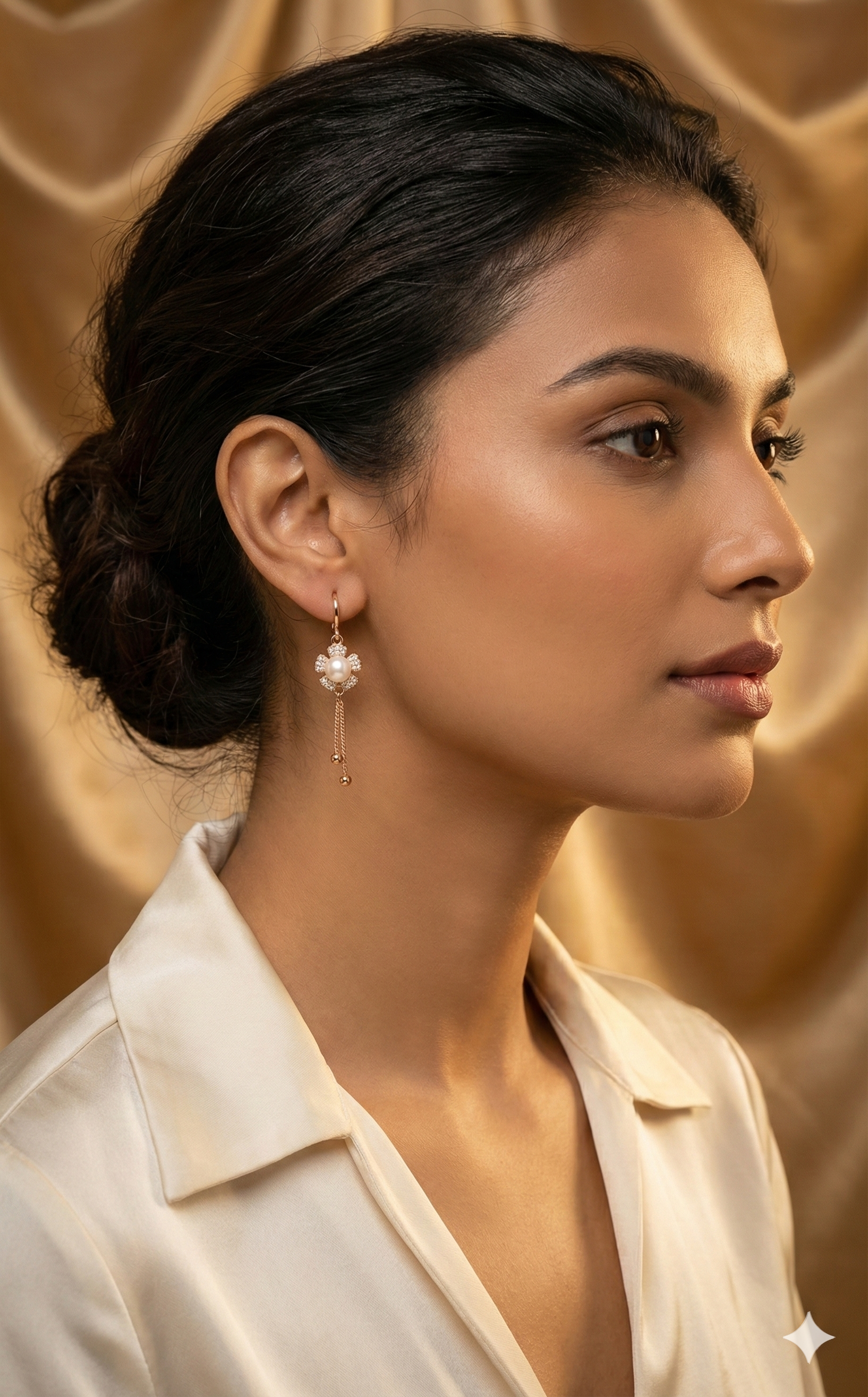 Pearl Blossom Dangle Earrings