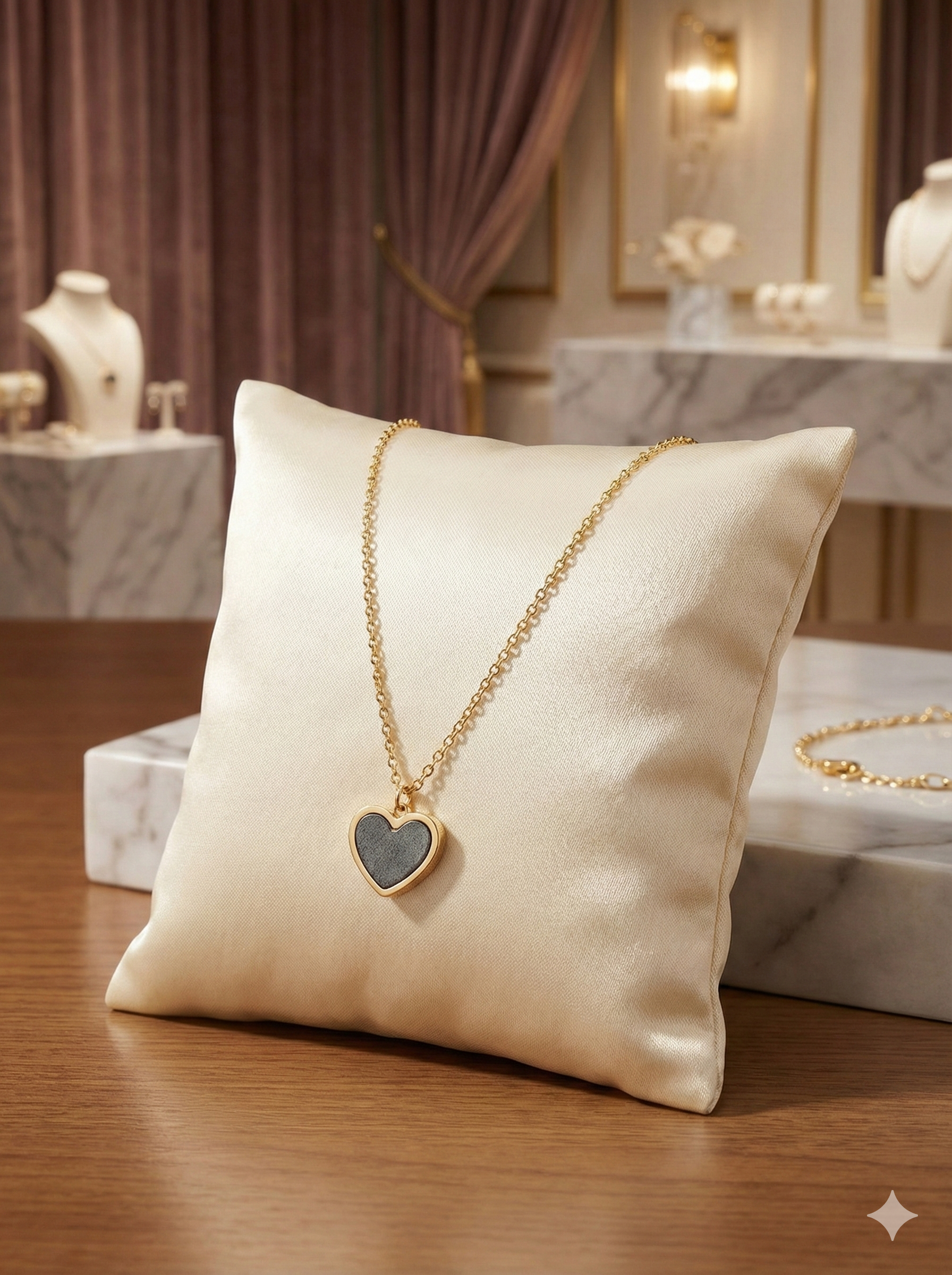 Black Heart Pendant Necklace