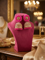 Floral Cluster Stone Jhumkas – Premium Collection