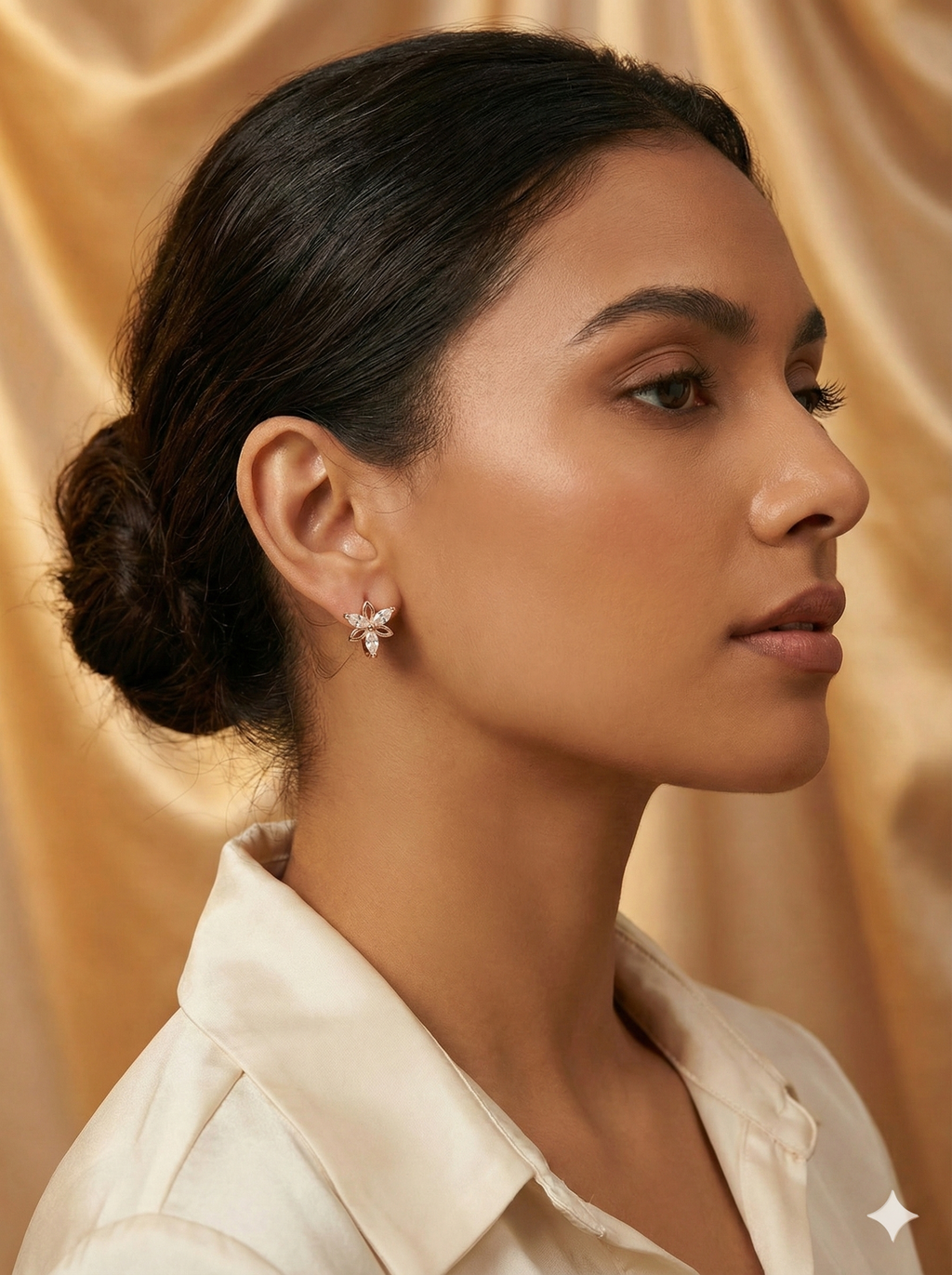 Elegant Floral AD Hoop Earrings