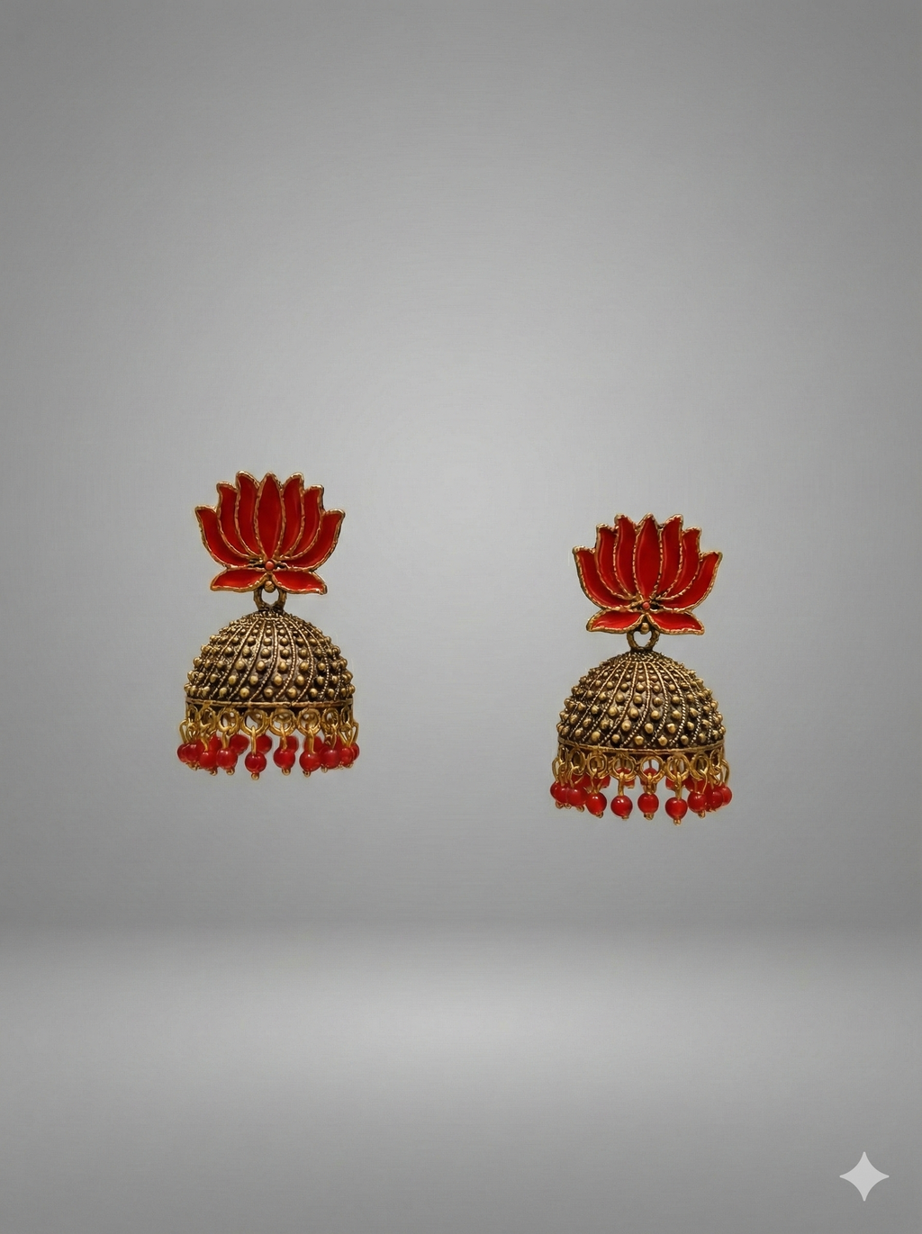 Lotus Jhumka Earrings
