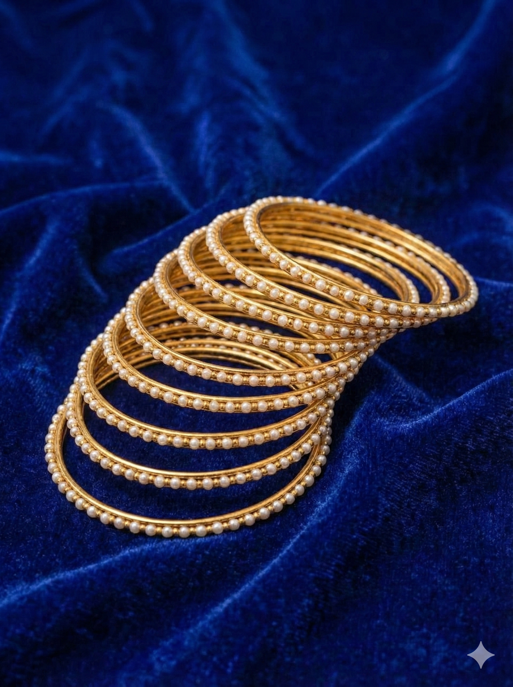 Traditional Pearl Cluster Bangles (10 Piece Set)