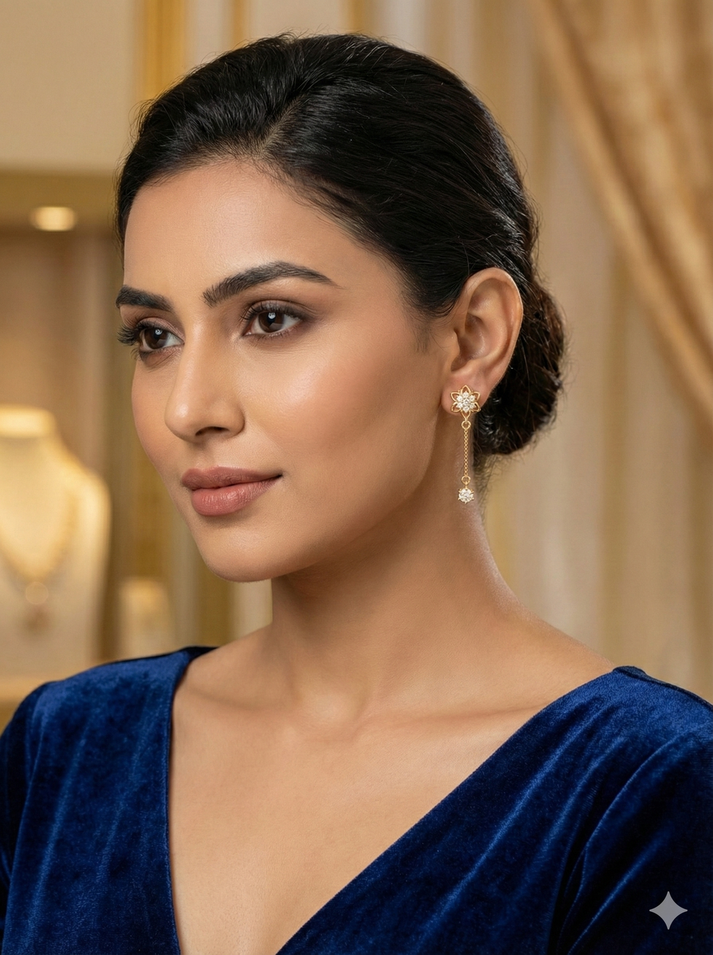 Crystal Bloom Drop Earrings