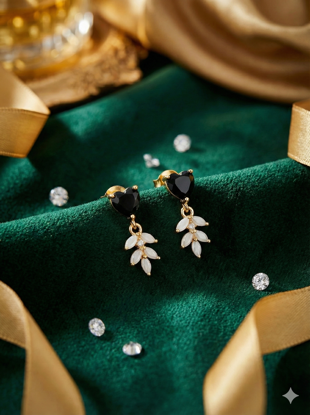 Elegant heart design with AD floral drop