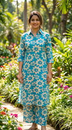 Floral Breeze Reyon Cord Set