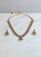 Antique Pearl Drop Temple Necklace Set