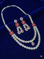 Ruby Blossom AD Necklace Set