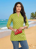 Rayon Printed Short Top – Button Style | Daily Wear