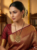 Antique Lakshmi Mangal Sutra with Earrings – Pearl Drop Design