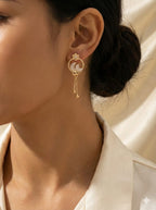 Floral Wave Dangler Earrings