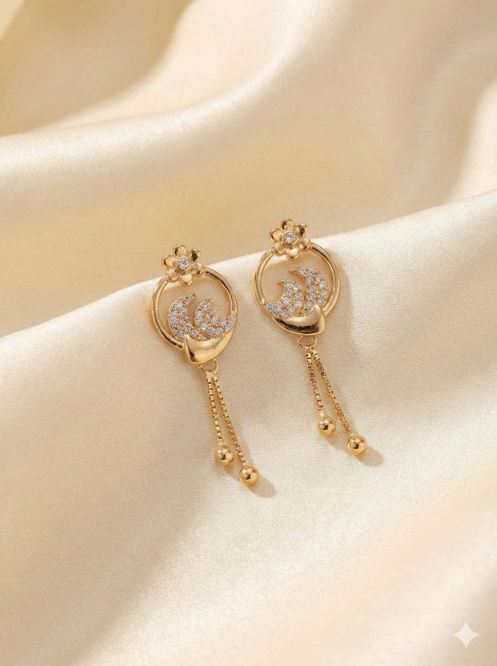 Floral Wave Dangler Earrings