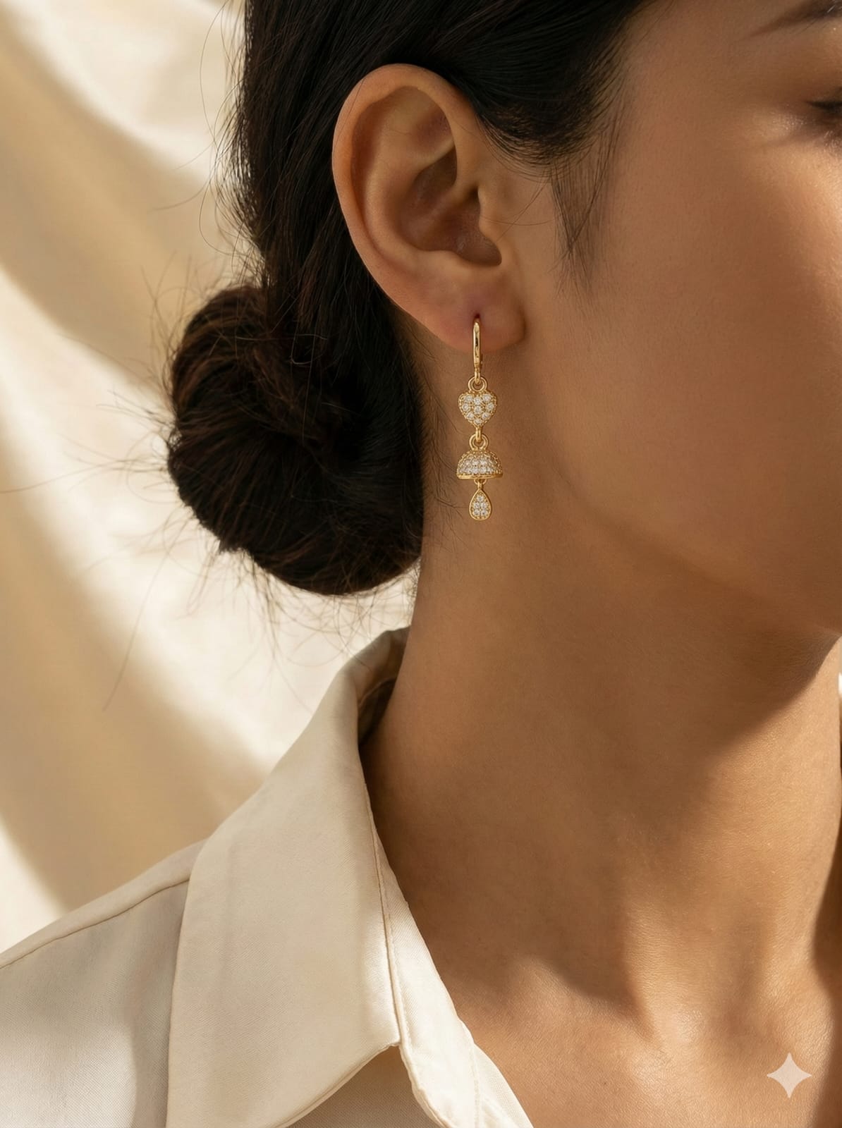 Heart & Jhumki Dangling Earrings