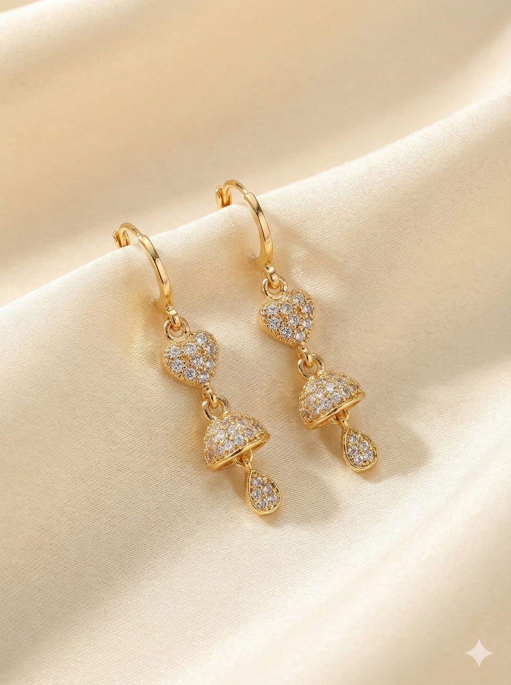 Heart & Jhumki Dangling Earrings